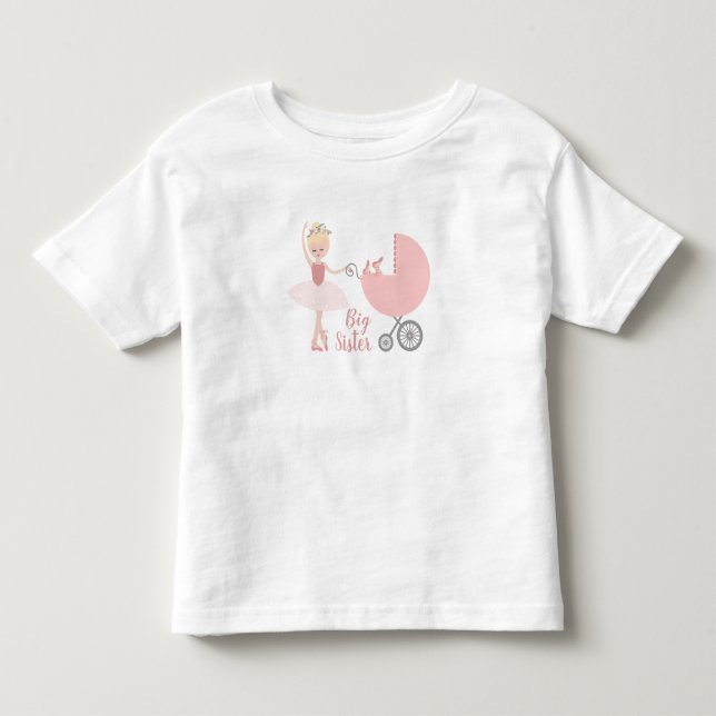 Storsister Ballerina Barnvagn T Shirt (Framsida)