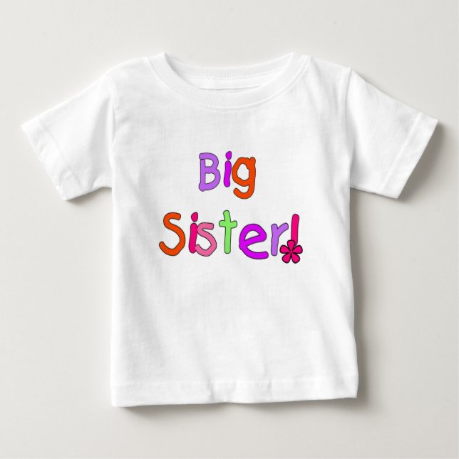 Storsister för färgstark text t shirt (Framsida)