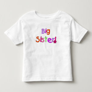 Storsister för färgstark text t-shirt