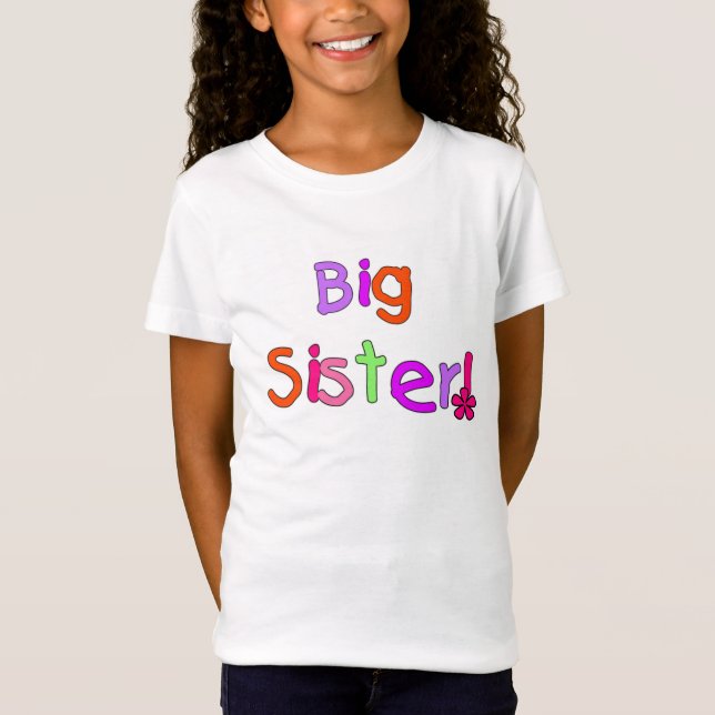 Storsister för färgstark text tee shirt (Framsida)