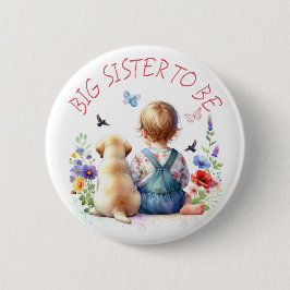 Storsister på flicka och marionettbabyskor knapp