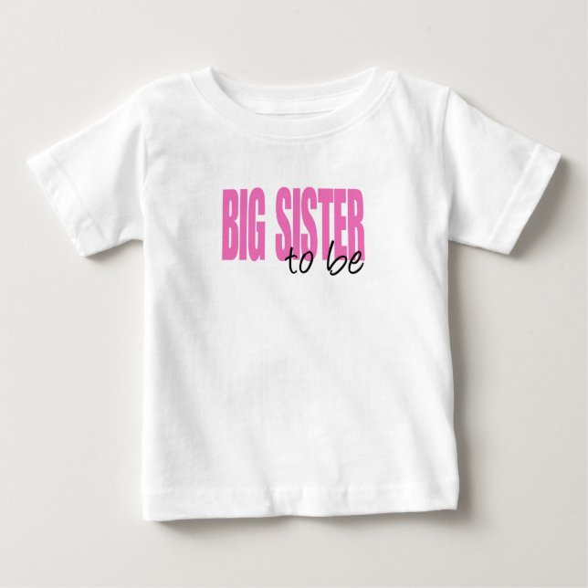 Storsister som ska vara (Rosa blockteckensnitt) Tee (Framsida)