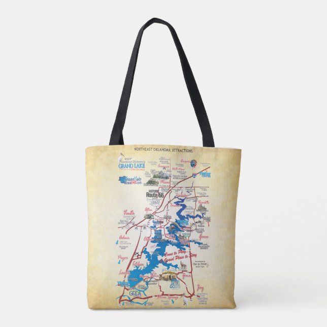 StorSjö OK-dimensionalen karta 20z Tote Bag Tygkasse (Baksida)