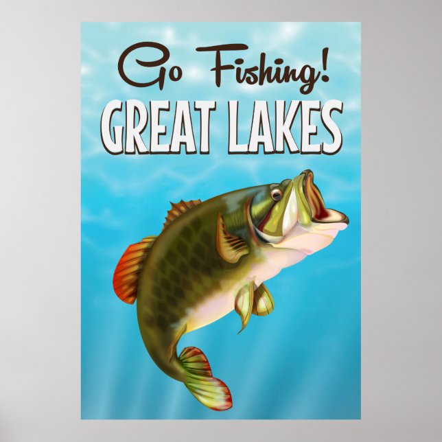 Storsjöfisket vintage-resaaffisch poster (Framsidan)