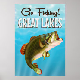 Storsjöfisket vintage-resaaffisch poster