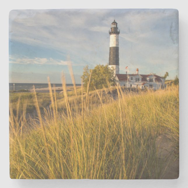 Storskajerfyr på Sjö Michigan Underlägg Sten (Framsidan)