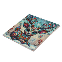 Storskalig folkkonst för julrenar i Ögon Kakelplatta