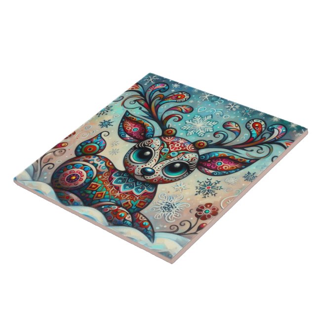 Storskalig folkkonst för julrenar i Ögon Kakelplatta (Sidan)