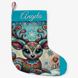 Storskalig folkkonst för julrenar i Ögon Liten Julstrumpa