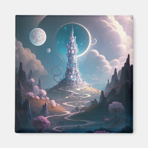 Storskalig konst i Torn landskapet Fantasy Magnet