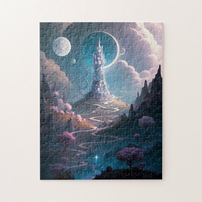 Storskalig konst i Torn landskapet Fantasy Pussel (Vertikal)