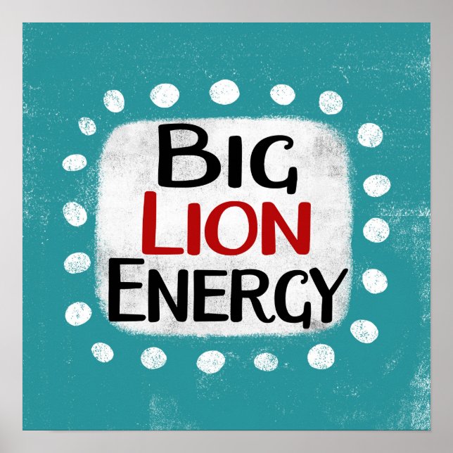 Storskalig Lejon energi Poster väggkonst (Framsidan)