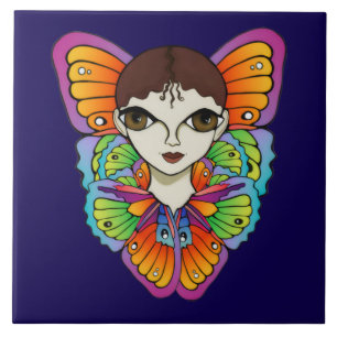 Storskalig Ögon & Butterflies-design Kakelplatta