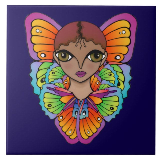 Storskalig Ögon & Butterflies-design Kakelplatta (Framsidan)