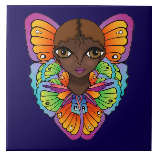 Storskalig Ögon & Butterflies-design Kakelplatta (Framsidan)