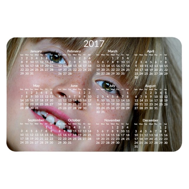 Storskaliga Personligens kalendrar 2017, flexibel  Magnet (Horisontell)
