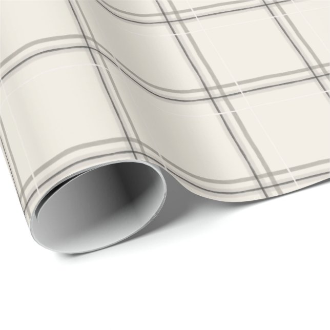 Storskaligt kolrutigt fönsterrutemönster presentpapper (Rullad Hörn)