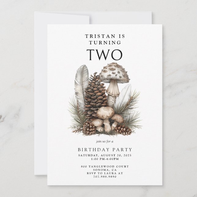 Storskog 2:a födelsedag Party Inbjudningar (Framsida)