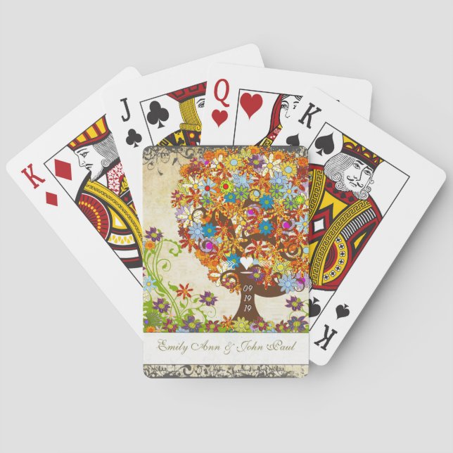 Storskog Side Gren Bröllop Spelkort (Baksidan)