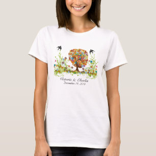 Storskog Side Gren Bröllop T Shirt