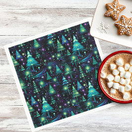 Storskog Träd Mönster Pappersservett