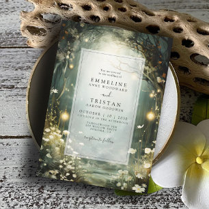 Storskog Väg av blommor Grönt Bröllop Inbjudningar