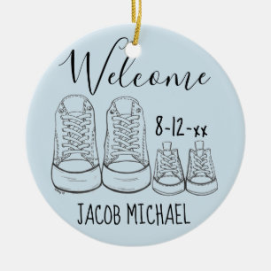 Storskor Baby Shoes Shower Baptism Christening Julgransprydnad Keramik