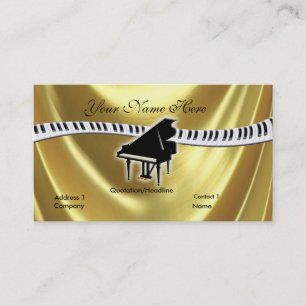 Storslagen guld- piano- och tangentbordvisitkort visitkort