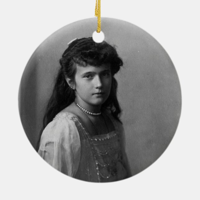 Storslagen hertiginna Anastasia Nikolaevna av Julgransprydnad Keramik (Baksidan)