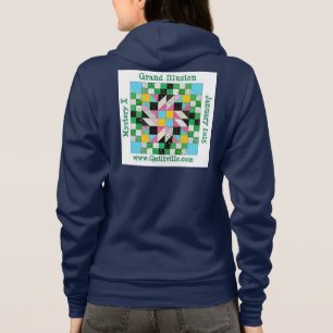 Storslagen illusionhoodie med zipperen tröja