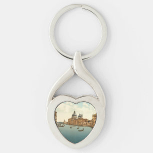Storslagen kanal mig, Venedig, italien Twisted Heart Silverfärgad Nyckelring