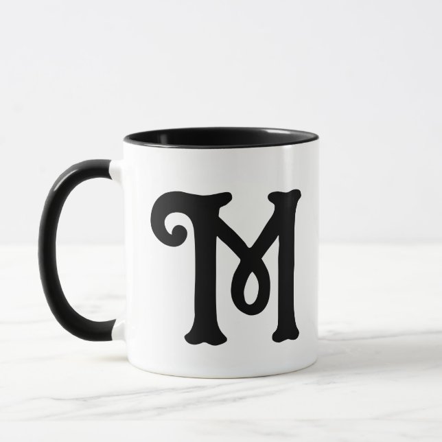 Storslagen Magisk Font Bokstavsmonogram Initialer Mugg (Vänster)