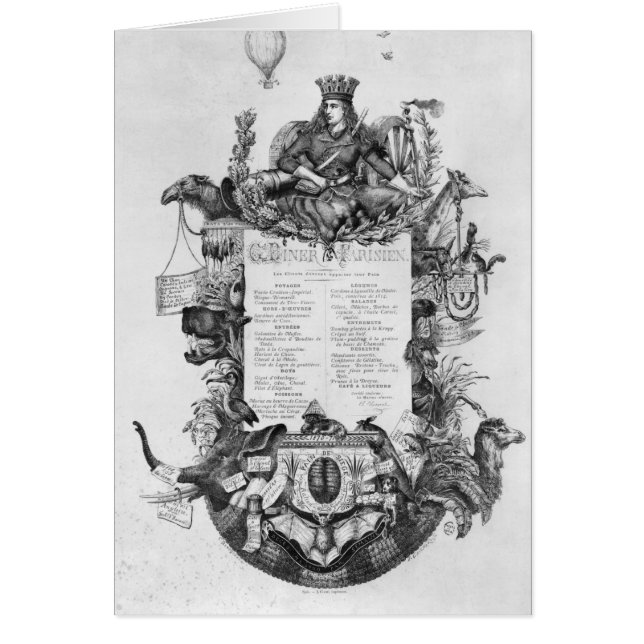 Storslagen middag Parisien, Hälsningskort (Framsidan)