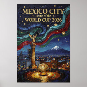 Storslagen och Lyxig Mexico City Konstverk Poster