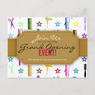 Storslagen öppning för chic salong för inbjudan vykort