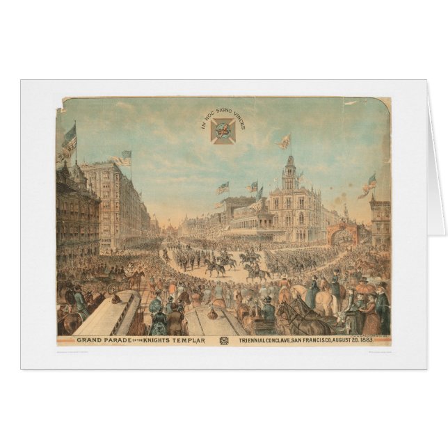 Storslagen parad av riddarna Templar (1294A) Hälsningskort (Framsidan Horizontal)