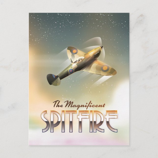 Storslagen Spitfire-resa affischtryck Vykort (Framsida)