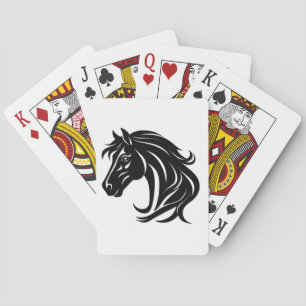 Storslagen svart hästhuvud casinokort