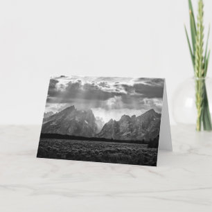 Storslagen Teton bergskedja i svartvitt Kort