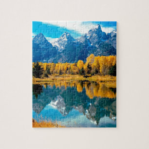 Storslagen Teton för vattenhöst nationalpark Pussel