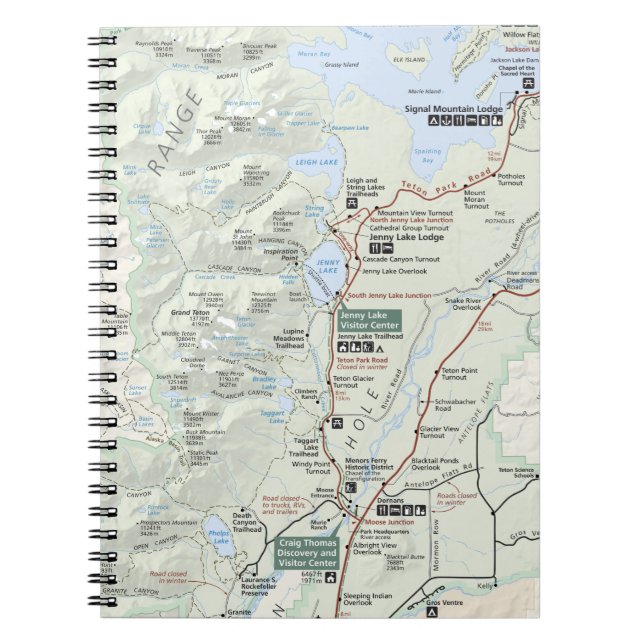 Storslagen Teton kartaanteckningsbok Anteckningsbok (Framsidan)