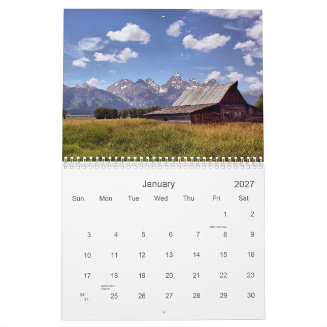 Storslagen Teton nationalpark Kalender (Jan 2027)