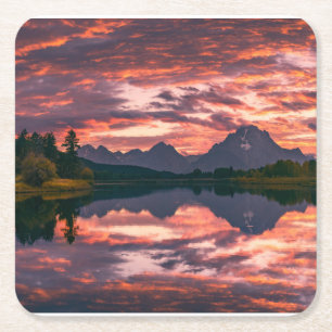 Storslagen Teton nationalpark, Wyoming Underlägg Papper Kvadrat