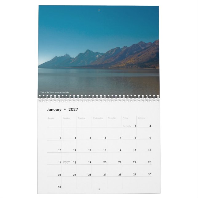 Storslagen Teton och Yellowstone kalender (Jan 2027)
