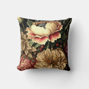 Storslagen Vintage Blomsterarrangemang Kudde