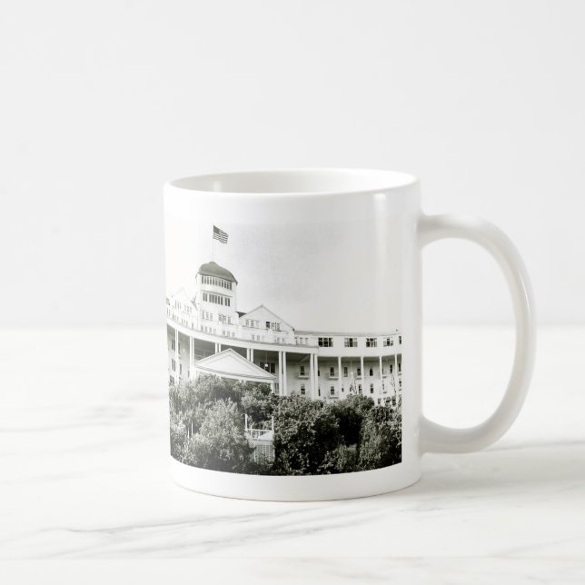 Storslaget hotell, Mackinac ö som är svartvit Kaffemugg (Höger)