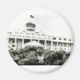 Storslaget hotell, Mackinac ö som är svartvit Magnet