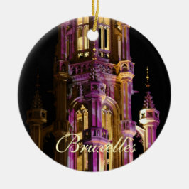 Storslaget ställe på natten julgransprydnad keramik