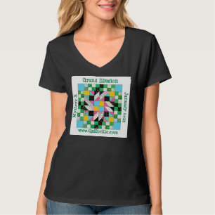 Storslagna illusionv-nacke kvinna skjorta, svart t-shirt