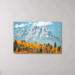 Storslagna Teton berg i nedgången Canvastryck